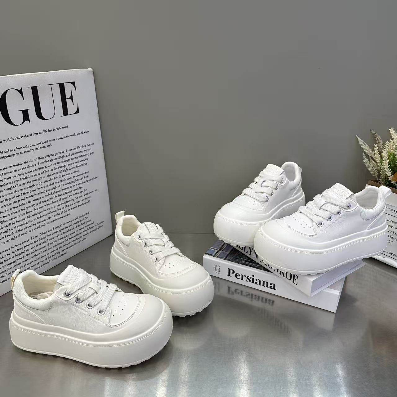 欧货增高大头小白鞋女2026春季新款厚底小个子松糕底百搭休闲板鞋,女鞋,棉鞋,淘宝优惠券,粉丝福利购,淘宝优惠卷