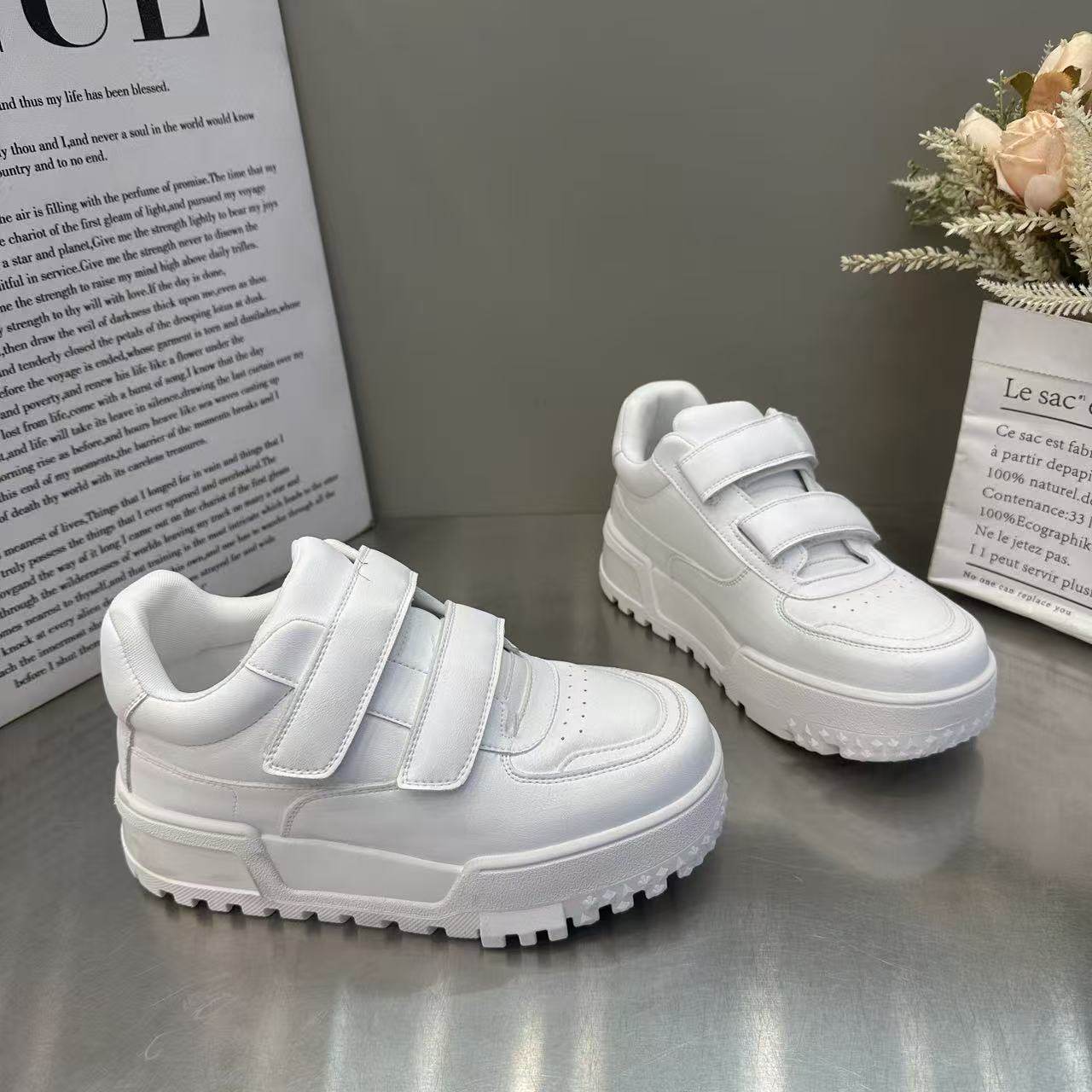 2026年春季新款厚底增高百搭胖丁鞋女ins魔术贴时尚面包运动板鞋,女鞋,棉鞋,淘宝优惠券,粉丝福利购,淘宝优惠卷