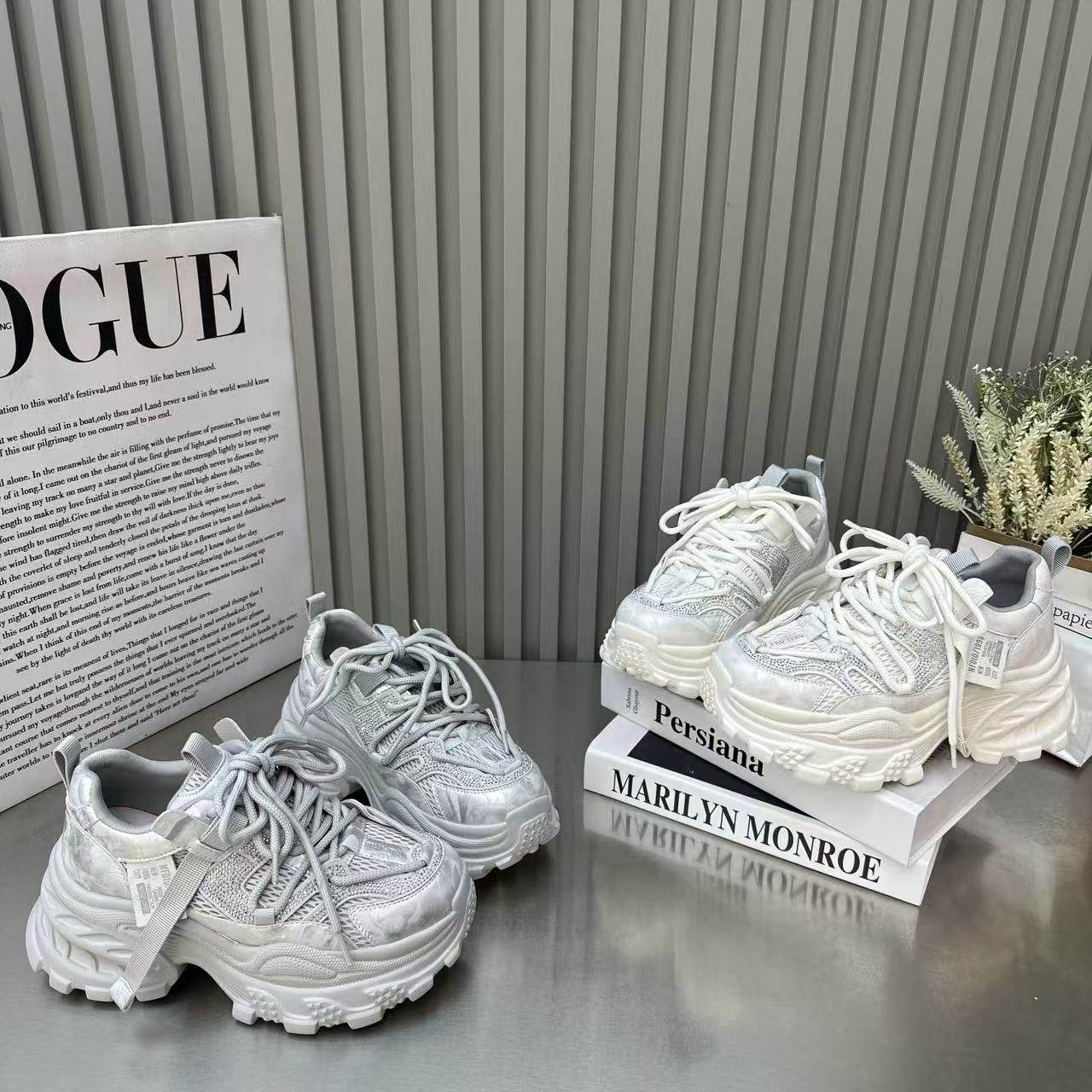 欧洲站厚底增高水钻擦色老爹鞋女2026年新款小个子百搭休闲运动鞋,女鞋,棉鞋,淘宝优惠券,粉丝福利购,淘宝优惠卷