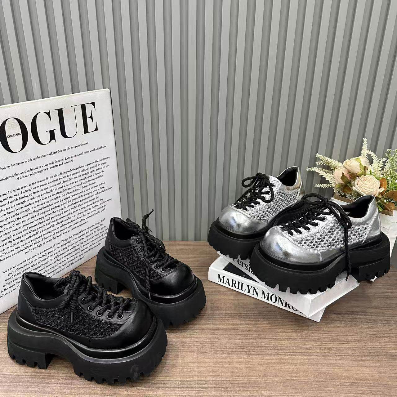 欧洲站英伦风厚底休闲鞋女2026夏季新款增高乐百搭透气镂空乐福鞋