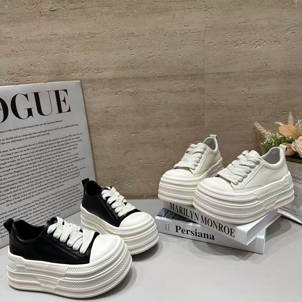 巴宝秀做旧增高小白鞋女厚底松糕百搭小个子增高休闲运动面包板鞋,女鞋,棉鞋,淘宝优惠券,粉丝福利购,淘宝优惠卷