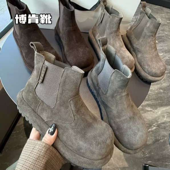 2026年秋冬新款时尚休闲厚底马丁靴女高级感增高街拍时尚百搭短靴