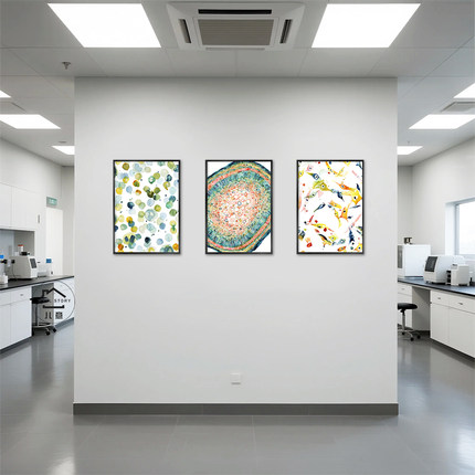 生物实验室装饰画细胞微观图科研办公室医学院科普墙面挂画