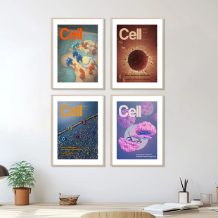 细胞学科普海报装饰画生物医学墙面壁画科学实验室背景墙布置挂画