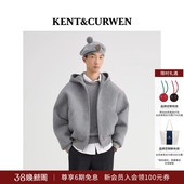 KENT&CURWEN 肯迪文秋冬连帽含羊毛混纺连帽微廓形夹克外套男