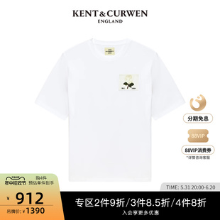 KENT&CURWEN 玫瑰刺绣短袖 T恤K4970EI011 肯迪文男女款