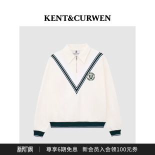 卫衣 玫瑰徽章半拉链翻领长袖 KENT&CURWEN 肯迪文秋冬系列男士