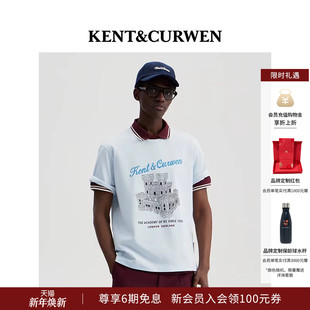明星同款 印花短袖 KENT&CURWEN 男女款 纯棉T恤 肯迪文春夏新品