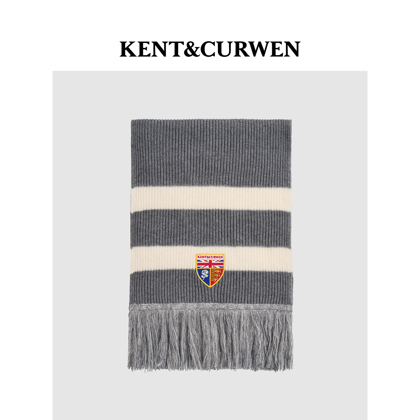 【秀场同款】KENT&CURWEN/肯迪文2025秋冬新品男女款徽章刺绣围巾