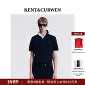 新年礼物 KENT&CURWEN 肯迪文男女款 玫瑰刺绣翻领短袖 POLO衫
