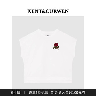 T恤女 玫瑰系列刺绣纯棉休闲无袖 KENT&CURWEN 肯迪文2026春夏新品