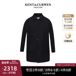 字母压花棉衣大衣K46I6EI021 秋冬新品 肯迪文KC男士 KENT&CURWEN