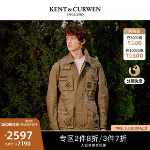 连帽风衣印花收腰外套K4750EI031 男士 KENT&CURWEN 肯迪文初秋新品