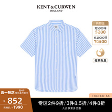 衬衫 玫瑰刺绣短袖 条纹休闲K4766EO011 肯迪文男士 KCKENT&CURWEN
