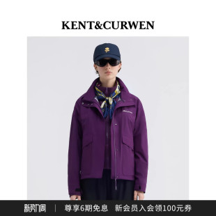 KENT&CURWEN 肯迪文秋冬系列女士立领字母徽章运动风夹克外套