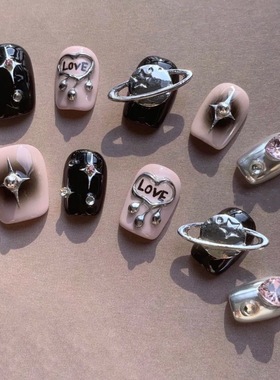 辣妹星球黑粉穿戴甲短款长款个性小众YK2紫色库洛米甜酷美甲甲片