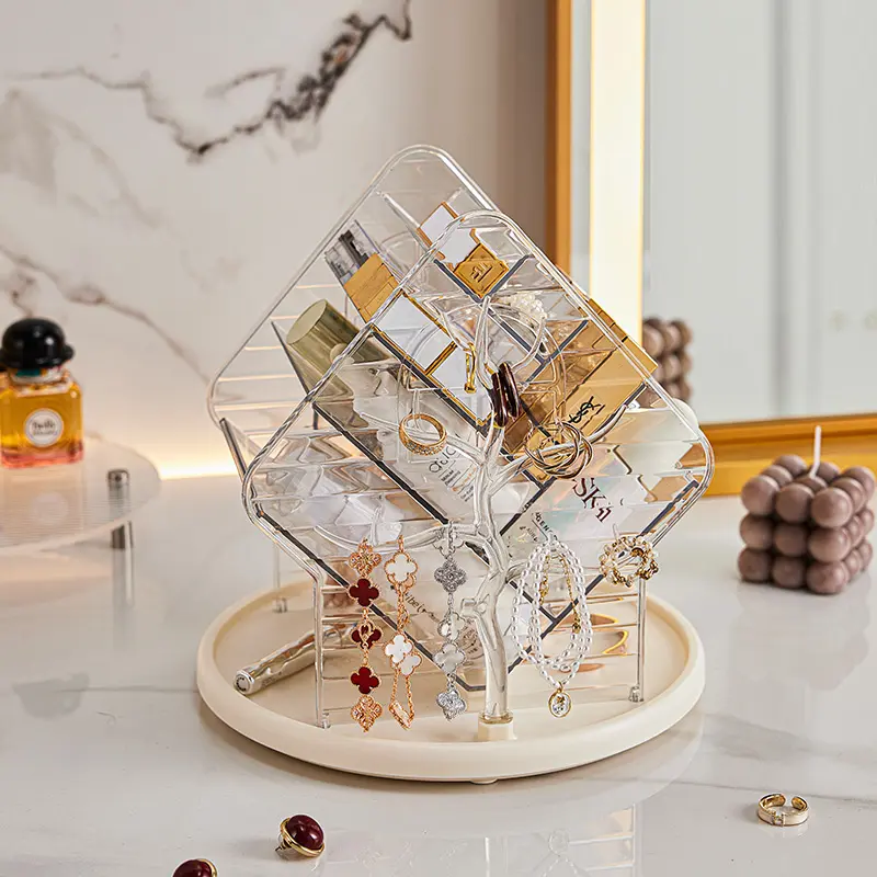 化妆品收纳盒桌面旋转收纳筒