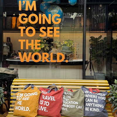 「Property Of」10周年蜡染帆布手提袋百搭大容量帆布袋单肩斜挎