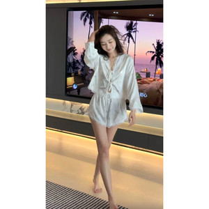 2026新款蕾丝印花宽松睡衣套装