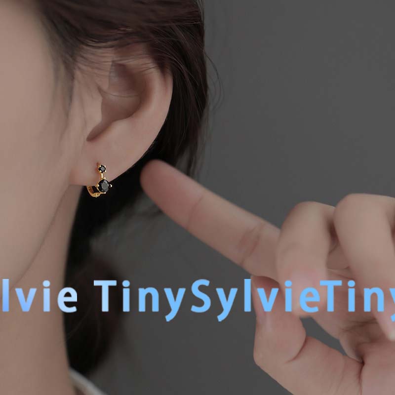 TinySylvie暗黑法式黑钻耳环