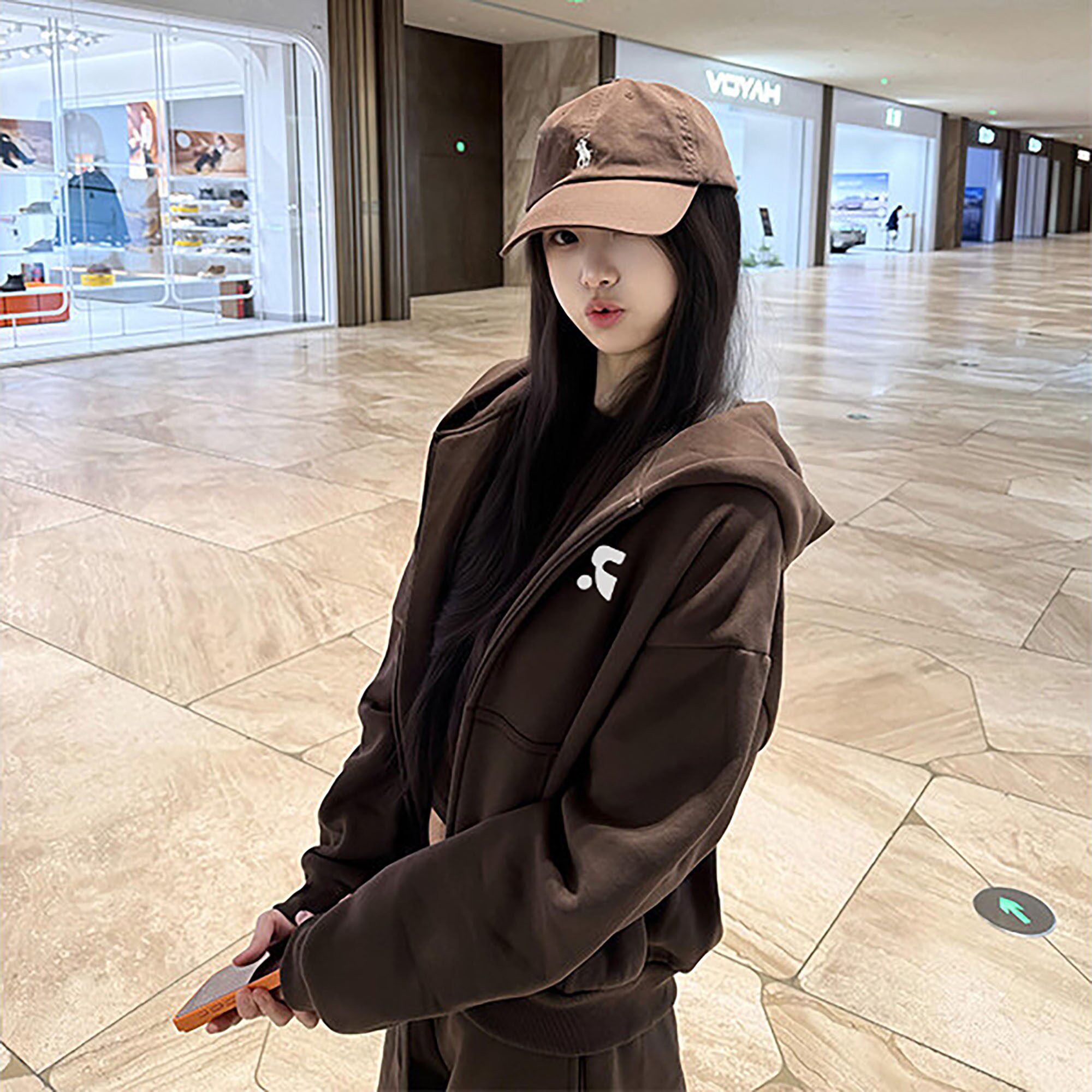 RR正品连帽拉链卫衣开衫女秋冬