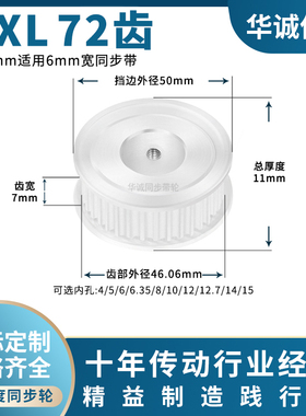 同步带轮MXL72齿AF齿宽7内孔3 4 5 6 6.35 8主动齿轮同步轮MXL060