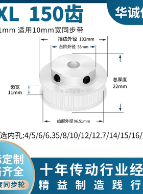 同步带轮MXL150齿宽11内孔8/10/12/14ATP150MXL037主动齿轮同步轮