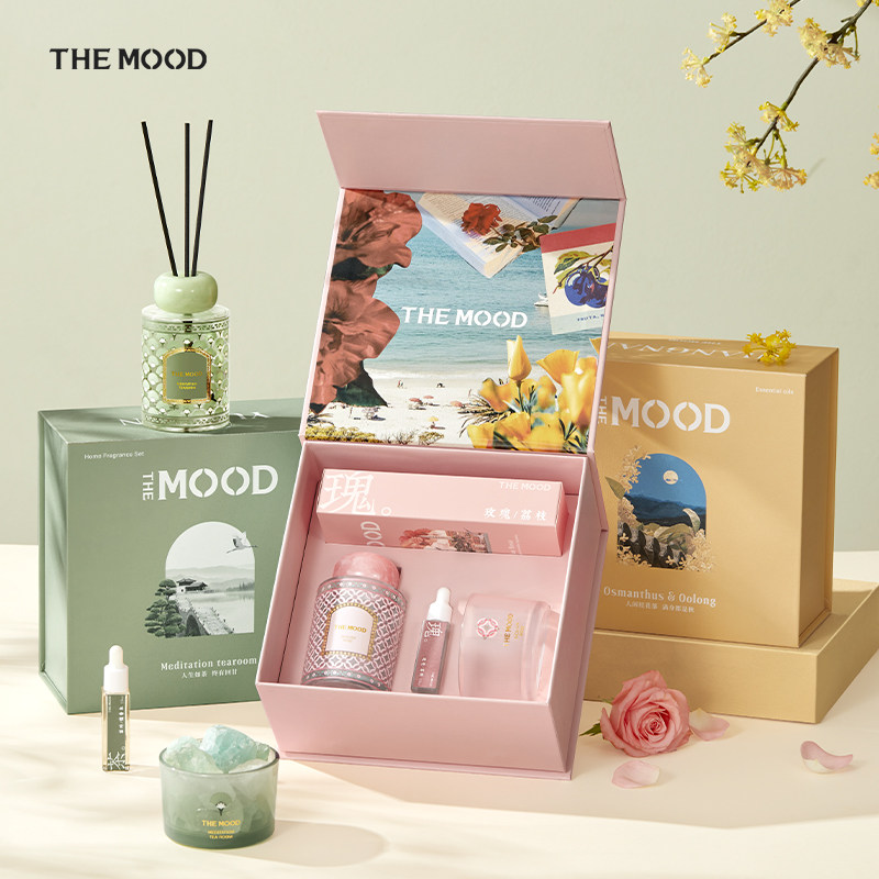 themood茶桂玫瑰无火晶石香薰礼盒家用室内持久香生日礼物伴手礼