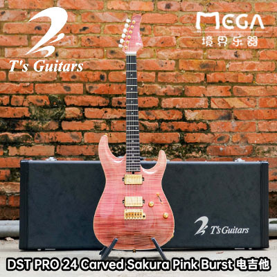 T's Guitars DST PRO 24 Carved Sakura Pink Burst 电吉他