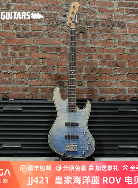 （现货） Gu GuitarsMB Seraphim JJ421皇家海洋蓝ROV 虎纹电贝斯