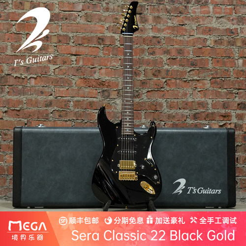 T's Guitars Sera Classic 22 Black & Gold  电吉他