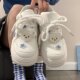 女2025春秋季 新款 小众高颜值滑板鞋 小熊小白鞋 学生休闲运动板鞋 潮