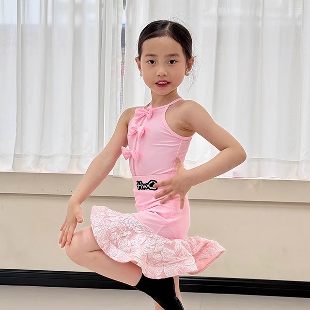 夏季新款少儿拉丁舞练功演出表演服恰恰伦巴牛仔套装考级集训服装