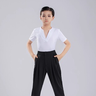 新款拉丁舞服男儿童练功表演演出服恰恰伦巴套装考级舞服集训服装