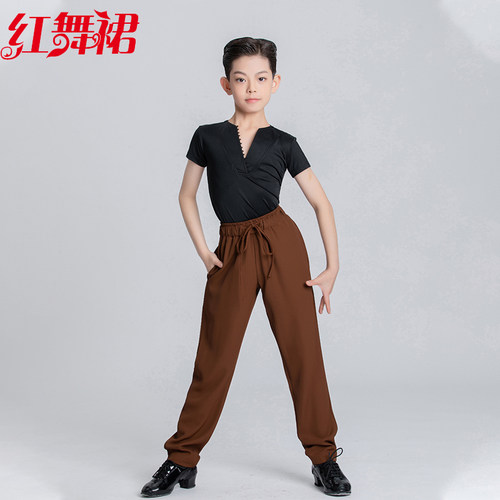 红舞裙少儿拉丁舞练习服装
