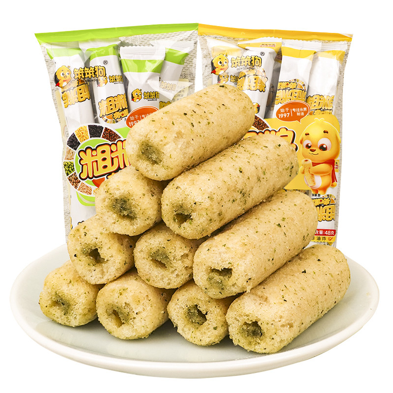 夹心米果海苔味膨化食品图片