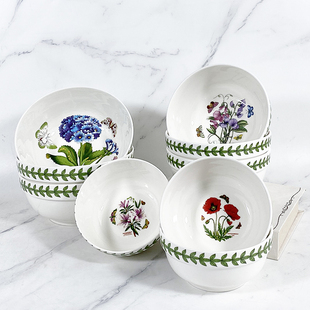 护边碗家用陶瓷碗5678英寸美林花草园沙拉碗大汤碗米饭碗可微波