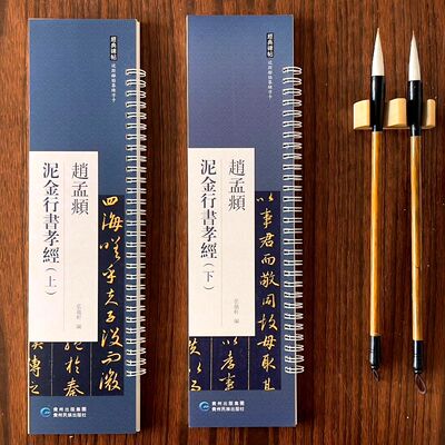 2册赵孟頫泥金孝经赵孟俯行书书法字帖近距离毛笔临摹练习字卡