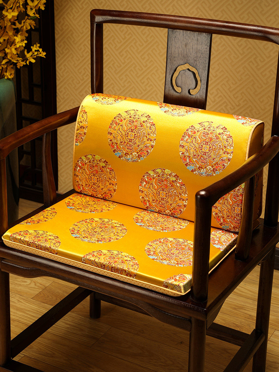中式腰靠垫红木沙发靠枕抱枕办公室护腰靠背椅垫坐垫靠垫一体定制