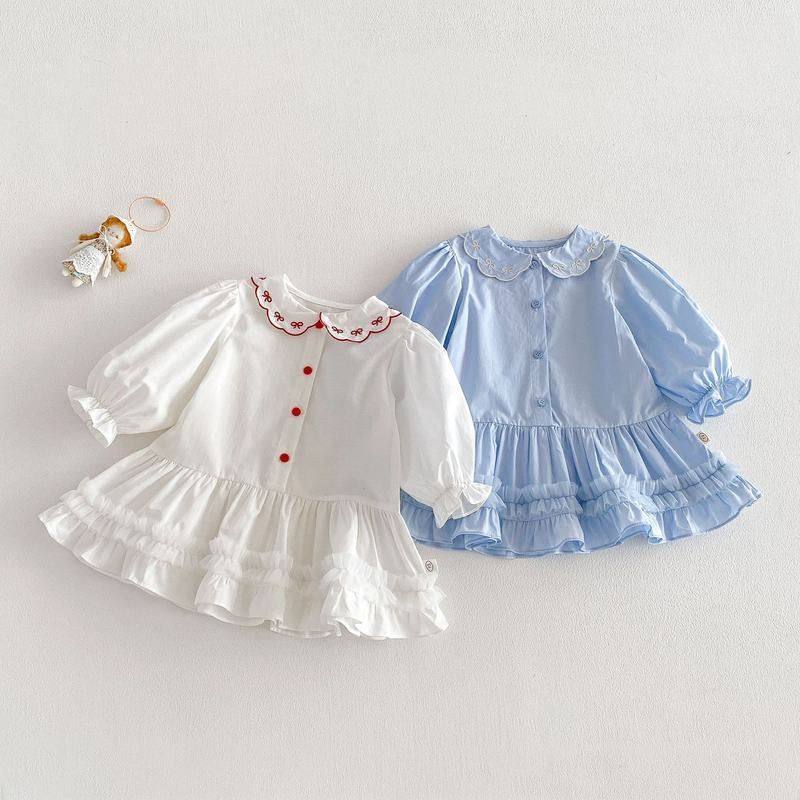女童洋气衬衫裙2026新款春季宝宝韩版刺绣娃娃领连衣裙儿童裙子潮,童装/婴儿装/亲子装,连衣裙,淘宝优惠券,粉丝福利购,淘宝优惠卷