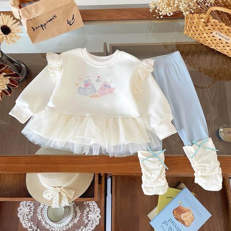 女童卫衣套装2025新款宝宝运动服秋装小童韩版休闲儿童春秋两件套