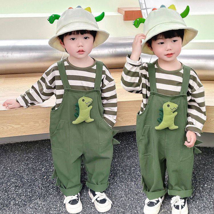男童秋装条纹恐龙背带套装2025春秋季新款韩版儿童帅气两件套宝宝,童装/婴儿装/亲子装,套装,淘宝优惠券,粉丝福利购,淘宝优惠卷