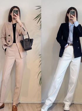 斯斯 0410 JOS通勤高级有态度显瘦好穿复古风双排扣简约西装裤子