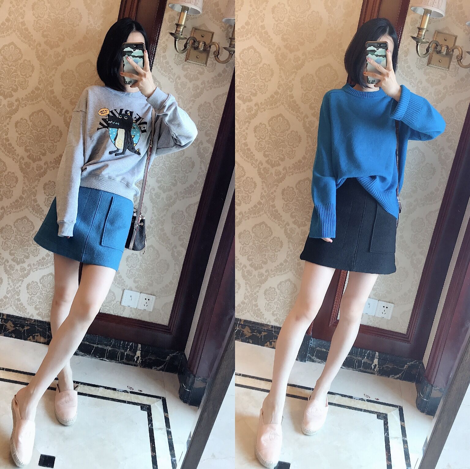 0时光设计感腰羊毛呢子半身裙