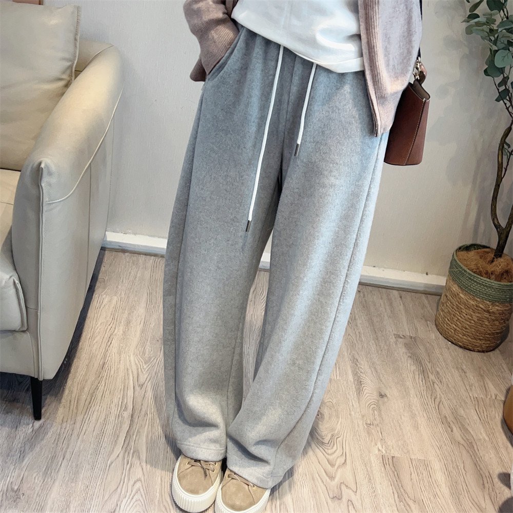 斯斯 1202 CA经典裤型好柔软垂顺暖暖好舒服休闲抽绳弯刀加绒裤