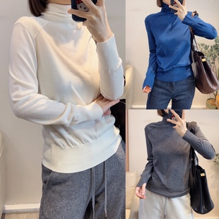 斯斯 1223 极简风 高领都市感羊毛细纱线立体针织造型感纯色打底