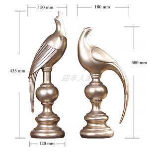 客厅玄关桌装饰品 家具展厅欧美设计师抽象树脂仿古小鸟艺术摆件
