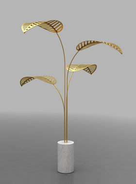 轻奢艺术风别墅咖啡厅椰子树摆件