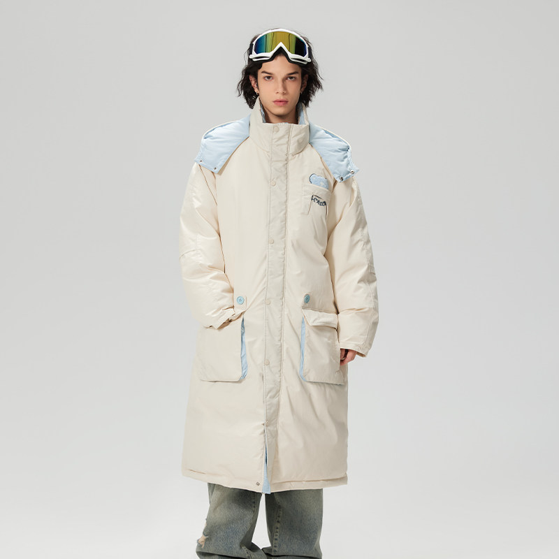 LAMLICKA冬季连帽长款羽绒服