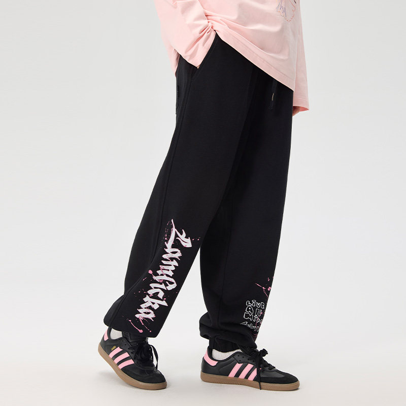 LAMLICKA黑色裤子青少年纯棉休闲裤春季新款宽松束脚卫裤运动长裤,女装/女士精品,休闲裤,淘宝优惠券,粉丝福利购,淘宝优惠卷